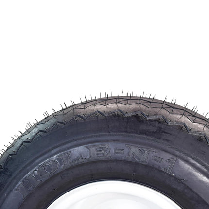 Kenda 18x8.5-8 Golf Cart Tire & White Wheel Assembled Kit w/ Keychain