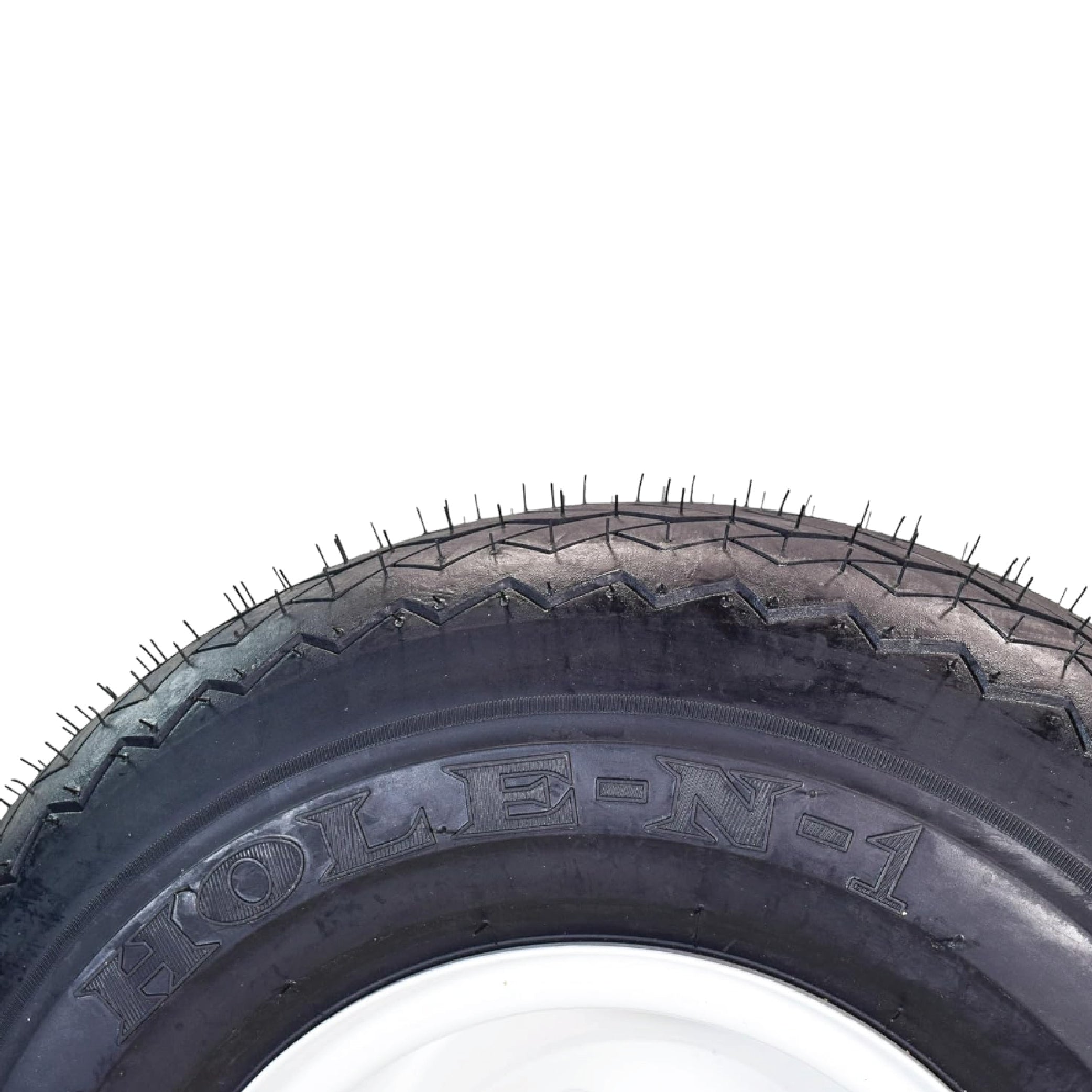 Kenda 18x8.5-8 Golf Cart Tire & White Wheel Assembled Kit w/ Keychain