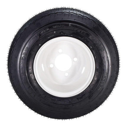 Kenda 18x8.5-8 Golf Cart Tire & White Wheel Assembled Kit w/ Keychain 2 Pack