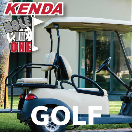 Kenda 18x8.5-8 Golf Cart Tire & White Wheel Assembled Kit w/ Keychain 4 Pack