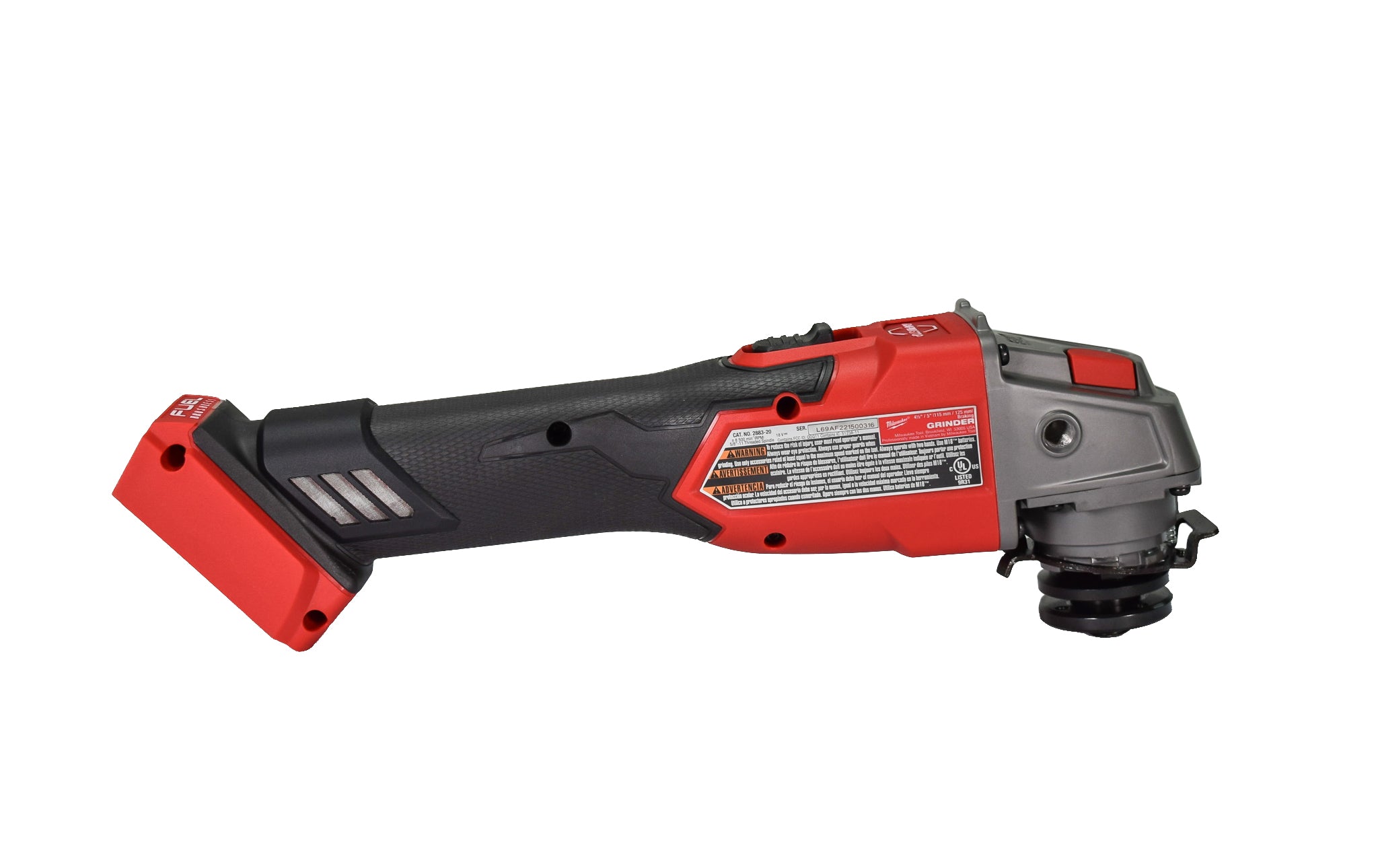 Milwaukee 2883-20 M18 18V Brushless Cordless 4-1/2" - /5" Braking Grinder