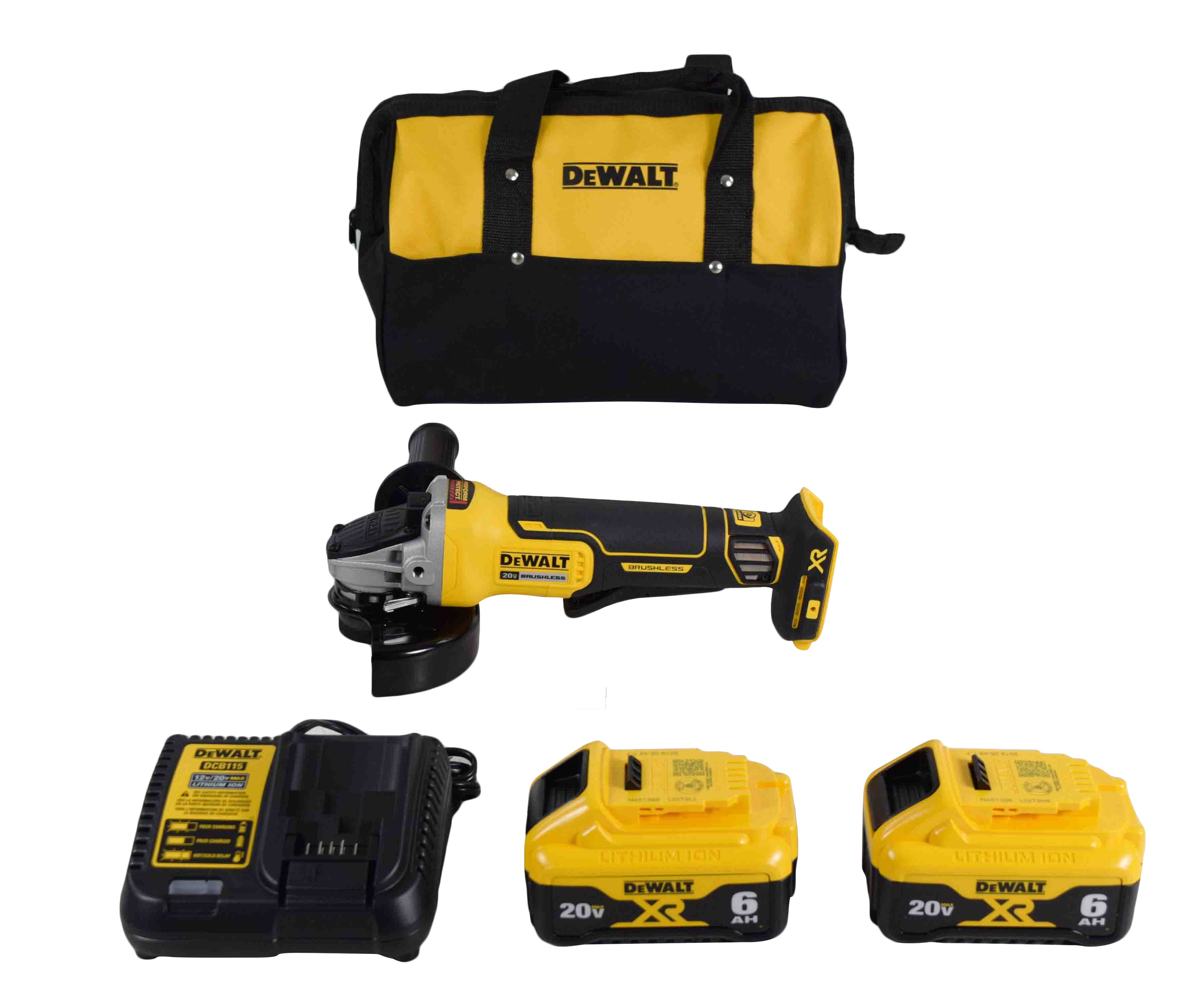 DEWALT DCG413R2 20V MAX XR 4.5" Brushless Paddle Switch Small Angle Grinder Kit with Kickback Brake