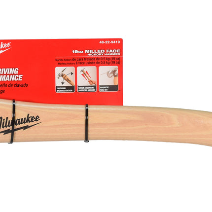 Milwaukee 48-22-9419 19oz Milled Face Hickory Handle Framing Hammer