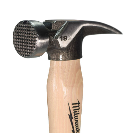 Milwaukee 48-22-9419 19oz Milled Face Hickory Handle Framing Hammer