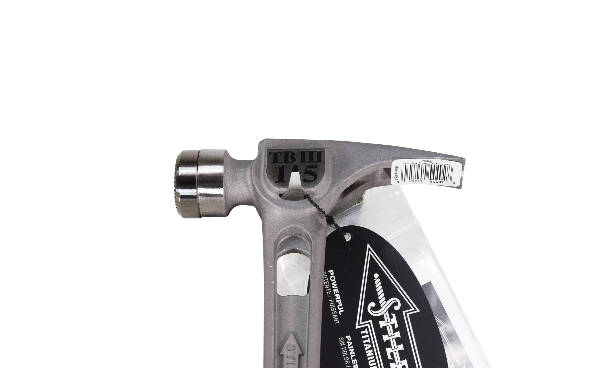 Stiletto TB3MC 15 oz Ti-Bone III Titanium Hammer with Milled Face Curved Handle