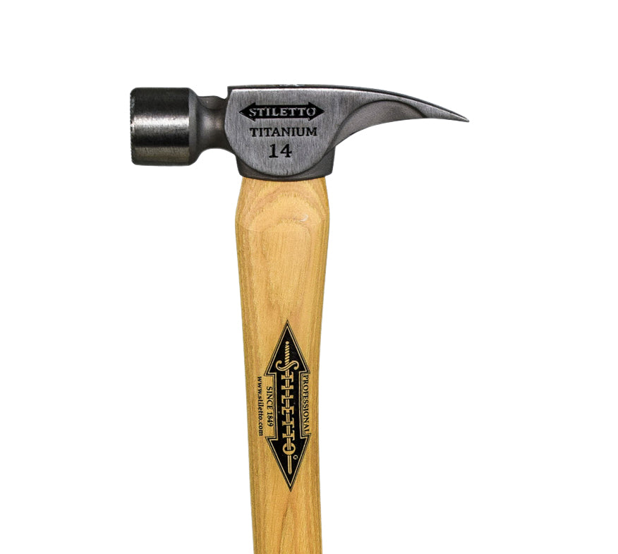 Stiletto TI14MC 14oz Titanium Milled Face Hammer w/ 18" Curved Hickory Handle