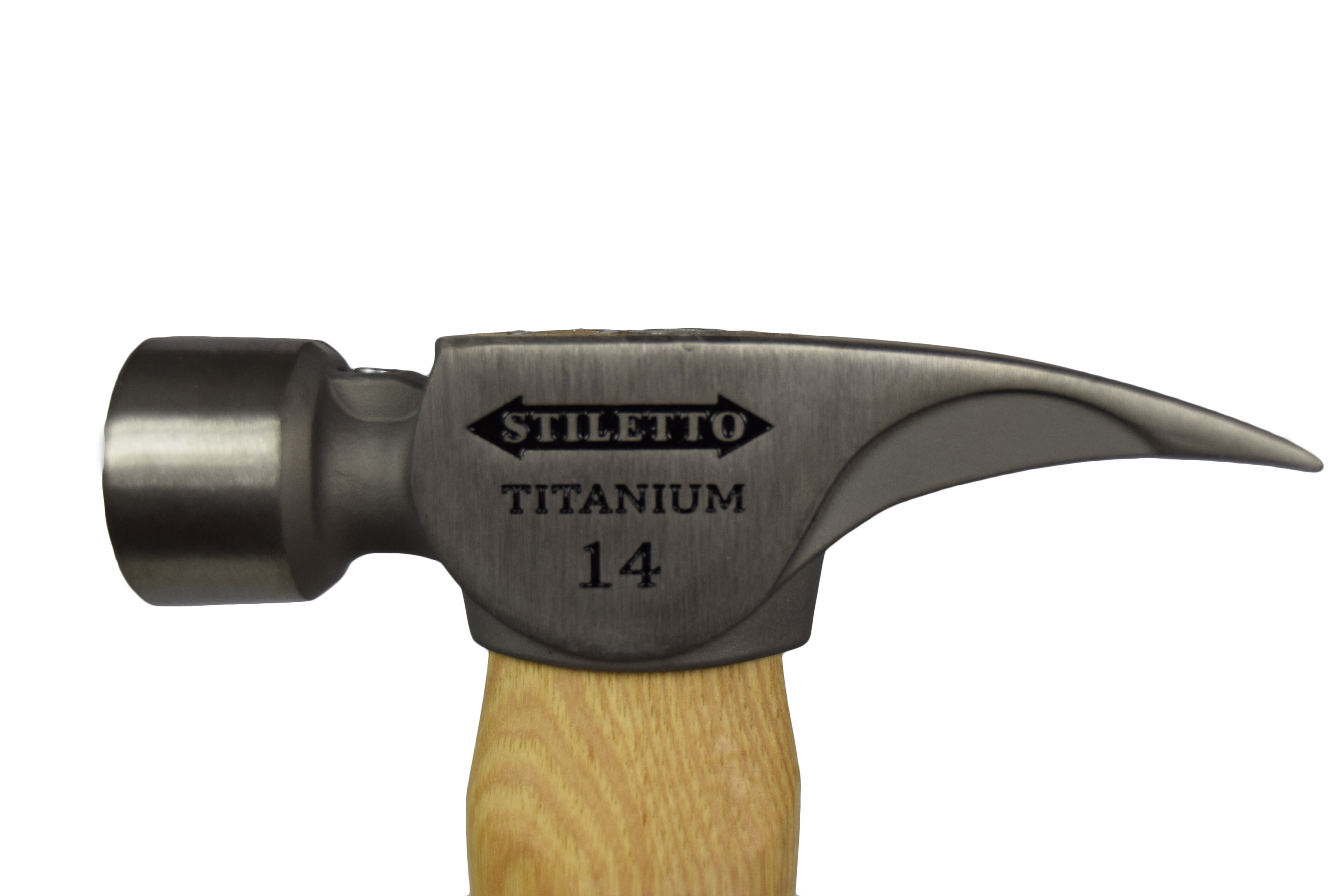 Stiletto TI14SC 14oz. Titanium Smooth Face Hammer with 18" Curved Hickory Handle