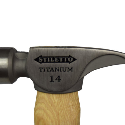 Stiletto TI14SC 14oz. Titanium Smooth Face Hammer with 18" Curved Hickory Handle