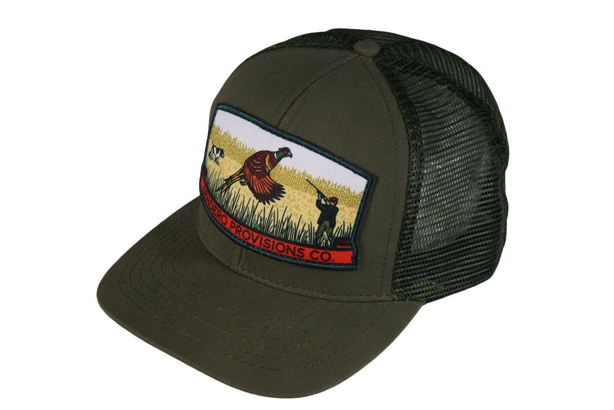 Sendero Provisions Co. Bird Hunter Mesh Snapback Hat (Jalapeno/Olive) - One Size