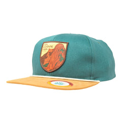 Sendero Provisions Co. Zion National Park Adjustable Snapback Rope Hat with Woven Patch & Topographic Map Undervisor (Dark Green/Golden Brown) - One Size