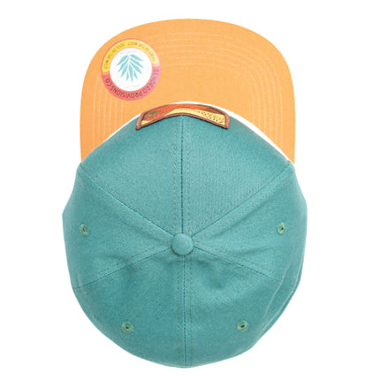 Sendero Provisions Co. Zion National Park Adjustable Snapback Rope Hat with Woven Patch & Topographic Map Undervisor (Dark Green/Golden Brown) - One Size