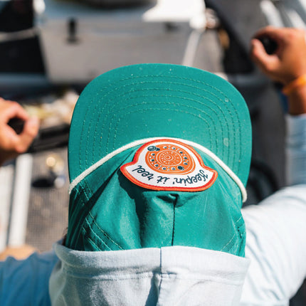 Sendero Provisions Co. Keepin' It Reel Adjustable Snapback Hat with Screen Printed Patch & Braided Rope (Khaki) - One Size