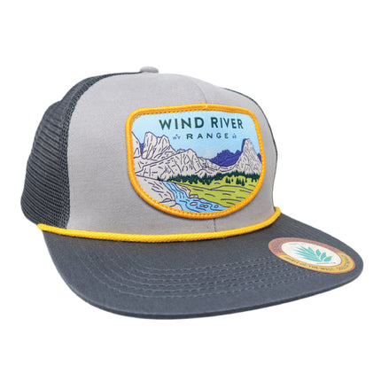 Sendero Provisions Co. Wind River Range Adjustable Meshback Snapback Rope Hat with Woven Patch & Braided Rope (Gray) - One Size