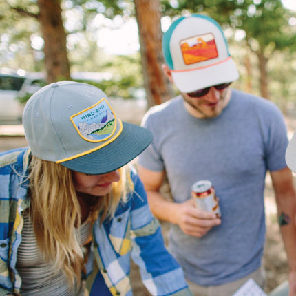 Sendero Provisions Co. Wind River Range Adjustable Meshback Snapback Rope Hat with Woven Patch & Braided Rope (Gray) - One Size