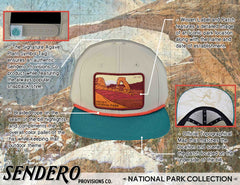 Sendero Provisions Co. Arches National Park Snapback Cap (Off White/Teal)