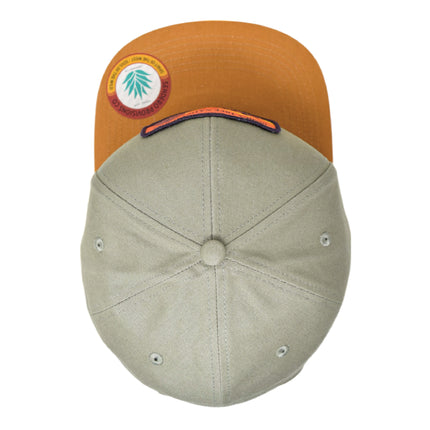 Sendero Provisions Co. Joshua Tree National Park Adjustable Snapback Rope Hat with Woven Patch & Topographic Map Undervisor (Gray/Brown) - One Size