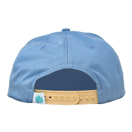 Sendero Provisions Co. Olympic National Park Adjustable Snapback Rope Hat with Woven Patch & Topographic Map Undervisor (Blue Stone/Stone) - One Size