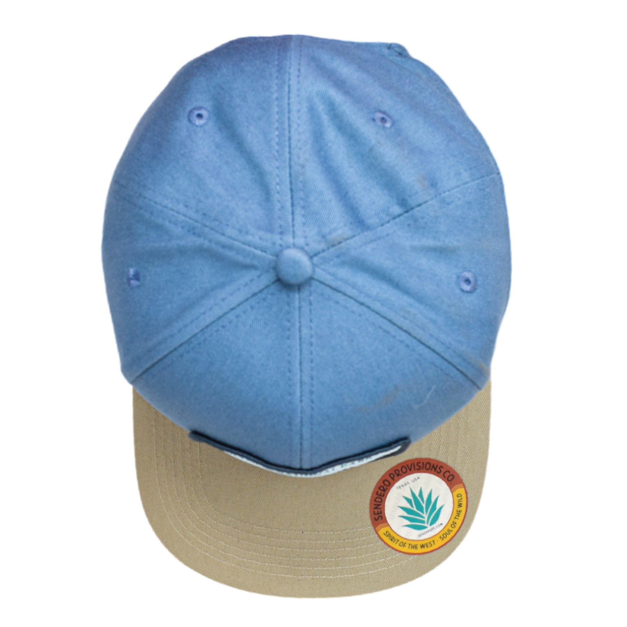Sendero Provisions Co. Olympic National Park Adjustable Snapback Rope Hat with Woven Patch & Topographic Map Undervisor (Blue Stone/Stone) - One Size