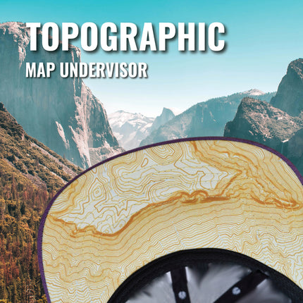 Sendero Provisions Co. Yosemite National Park Adjustable Snapback Rope Hat with Woven Patch & Topographic Map Undervisor (Gray/Lilac) - One Size