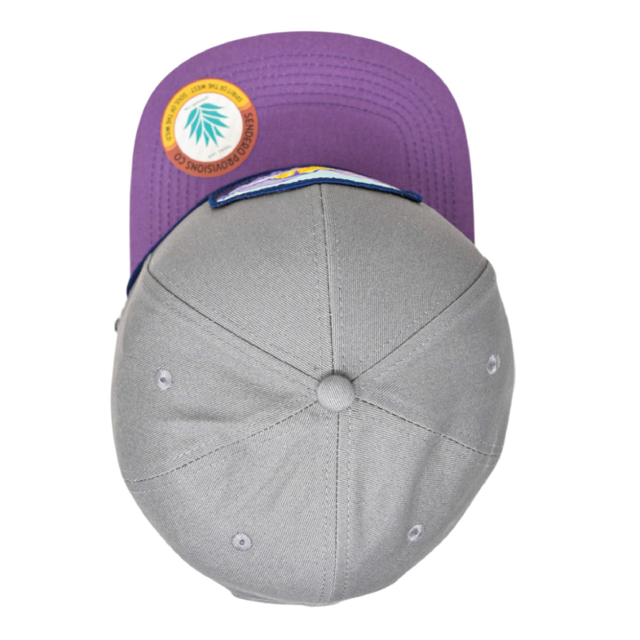 Sendero Provisions Co. Yosemite National Park Adjustable Snapback Rope Hat with Woven Patch & Topographic Map Undervisor (Gray/Lilac) - One Size