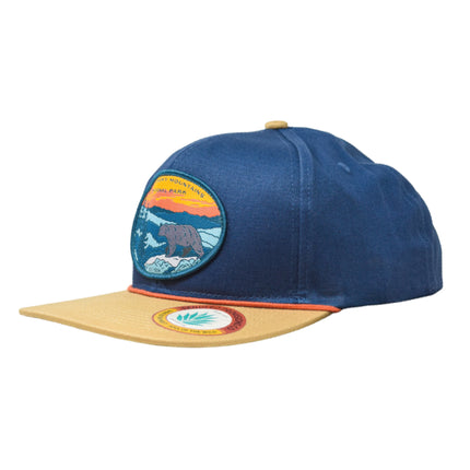 Sendero Provisions Co. Smoky Mountain National Park Adjustable Snapback Rope Hat with Woven Patch & Topographic Map Undervisor (Storm/Honey) - One Size