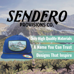 Sendero Provisions Co. Glacier National Park Adjustable Snapback Rope Hat with Woven Patch & Topographic Map Undervisor (Midnight Blue) - One Size