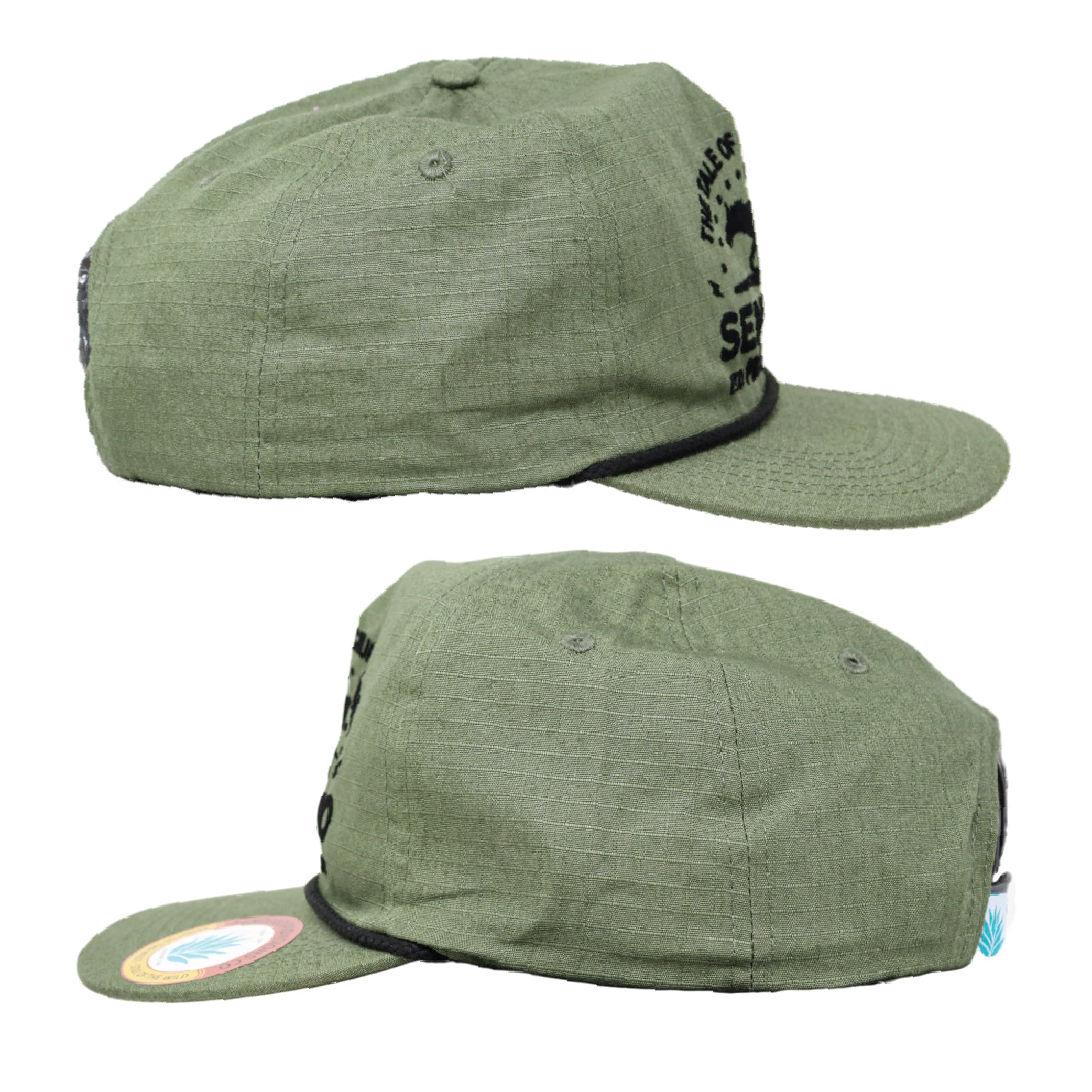 Sendero Provisions Co. Chupacabra Adjustable Snapback Hat with Felt Design & Braided Rope (Green/Midnight Black) - One Size