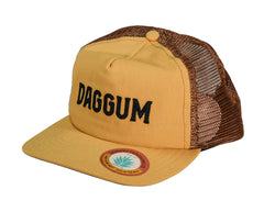 Sendero Provisions Co. Daggum Adjustable Snapback Hat with Chain Stitched Logo & Meshback (Yellow/Brown) - One Size
