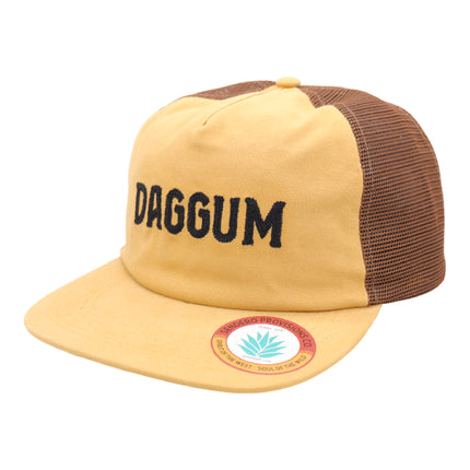 Sendero Provisions Co. Daggum Adjustable Snapback Hat with Chain Stitched Logo & Meshback (Yellow/Brown) - One Size