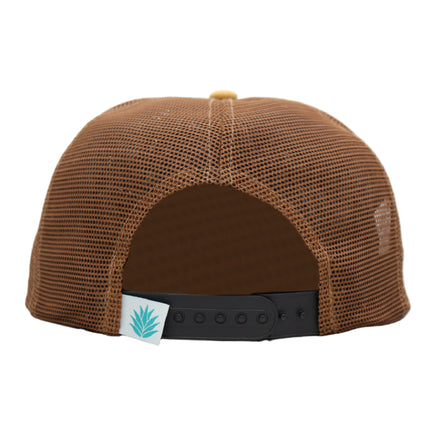 Sendero Provisions Co. Daggum Adjustable Snapback Hat with Chain Stitched Logo & Meshback (Yellow/Brown) - One Size