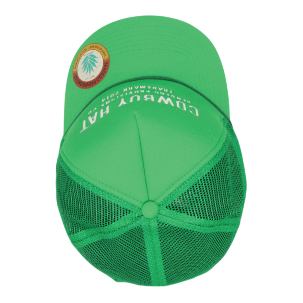 Sendero Provisions Co. Cowboy Adjustable Snapback Foam Trucker Hat with Embroidered Logo & Mesh back (Green/White) - One Size