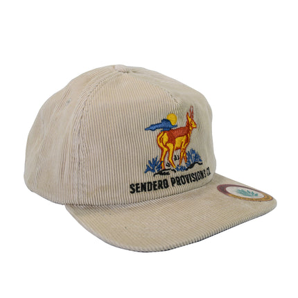 Sendero Provisions Co. Pronghorn Hat Adjustable Corduroy Snapback Hat with Embroidered Design (Tan) - One Size