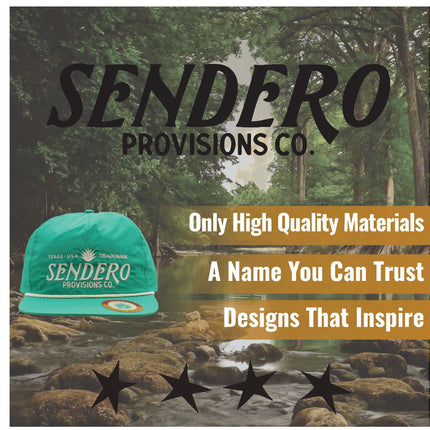 Sendero Provisions Co. Outdoor Adjustable Snapback Rope Hat with Embroidered Logo Design (Teal) - One Size