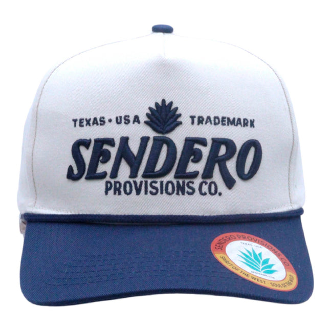 Sendero Provisions Co. Logo Snapback Hat, Cream/Navy, One Size (SPCH123F31CZZ)