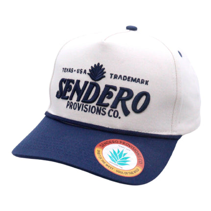 Sendero Provisions Co. Logo Snapback Hat, Cream/Navy, One Size (SPCH123F31CZZ)