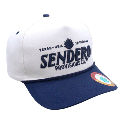 Sendero Provisions Co. Logo Snapback Hat, Cream/Navy, One Size (SPCH123F31CZZ)