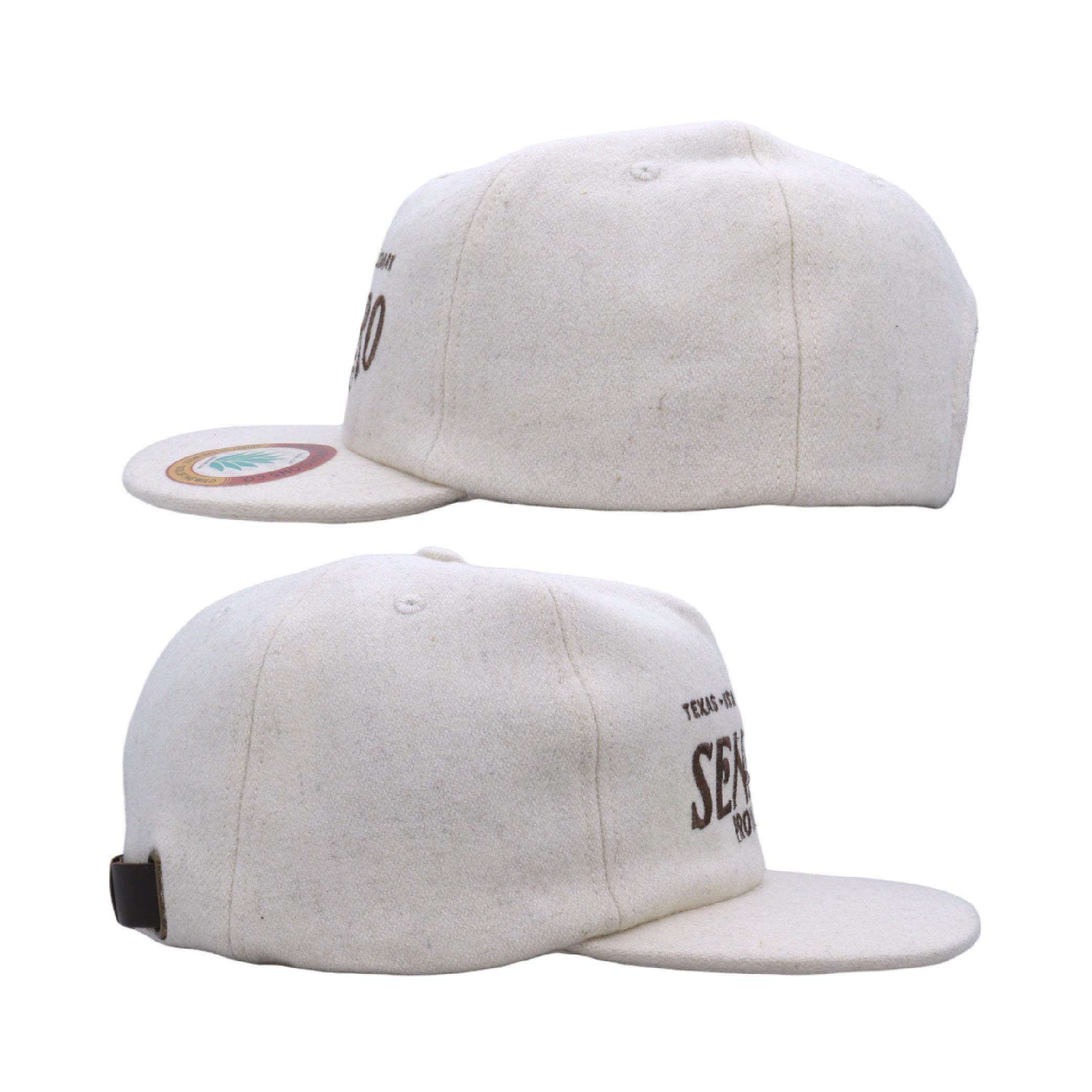 Sendero Provisions Co. LOGO HAT-felt Cream; Adjustable Snapback Hat with Embroidered front, One Size  - Structured 5-Panel Trucker Hat for Men & Women