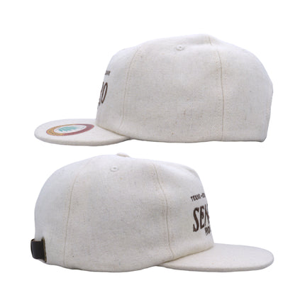 Sendero Provisions Co. LOGO HAT-felt Cream; Adjustable Snapback Hat with Embroidered front, One Size  - Structured 5-Panel Trucker Hat for Men & Women
