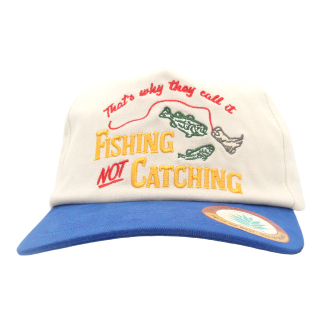 Sendero Provisions Co. Not Catching Hat - 5-Panel Snapback Cap with Embroidered "That's Why They Call It Fishing Not Catching", Cotton Twill, Adjustable Fit, Humorous Fishing Outdoor Hat