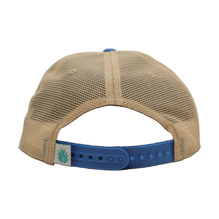 Sendero Provisions Co. Country Store Adjustable Snapback Hat with Woven Label Patch (White/Blue) - One Size