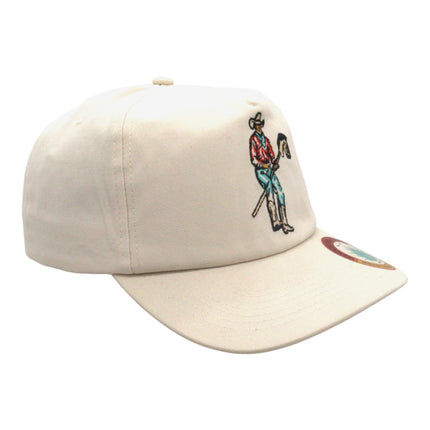Sendero Provisions Co. Stick Horse Hat - Unstructured 5-Panel Snapback Cap with Embroidered Cowboy on Stick Horse Design, Canvas Fabric, Semi-Curved Visor, Adjustable Fit, Humorous Western Outdoor Hat