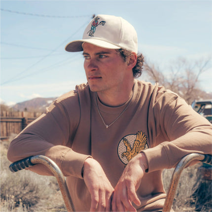 Sendero Provisions Co. Stick Horse Hat - Unstructured 5-Panel Snapback Cap with Embroidered Cowboy on Stick Horse Design, Canvas Fabric, Semi-Curved Visor, Adjustable Fit, Humorous Western Outdoor Hat