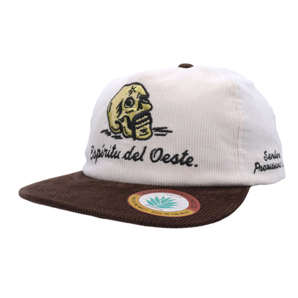 Sendero Provisions Co. Del Oeste Adjustable Snapback Hat - Cream/Brown, Embroidered Design, Structured 5-Panel Cotton Twill Cap for Outdoor Adventures