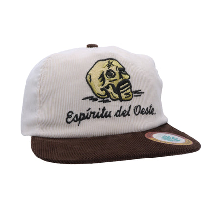 Sendero Provisions Co. Del Oeste Adjustable Snapback Hat - Cream/Brown, Embroidered Design, Structured 5-Panel Cotton Twill Cap for Outdoor Adventures