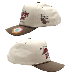 Sendero Provisions Co. Jackawope Adjustable Snapback Hat with Embroidered Front & Braided Rope (Cream/Brown) - One Size