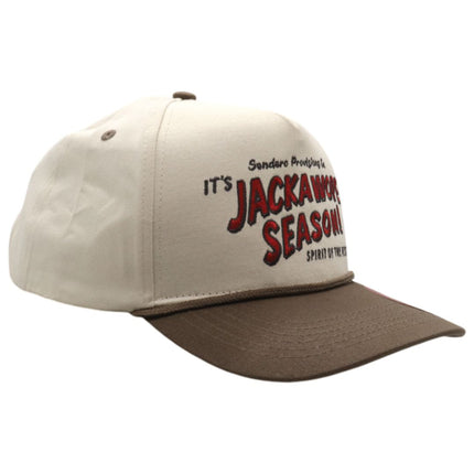 Sendero Provisions Co. Jackawope Adjustable Snapback Hat with Embroidered Front & Braided Rope (Cream/Brown) - One Size
