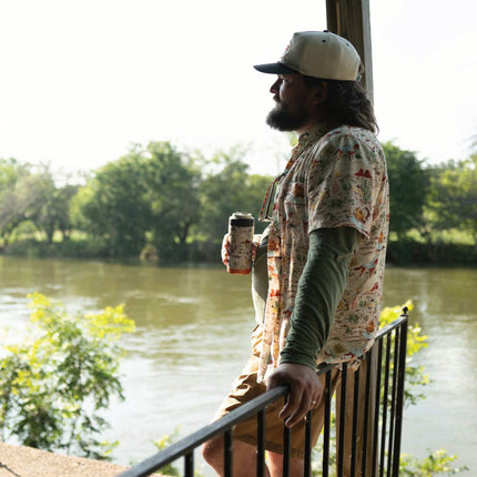 Sendero Provisions Co. Jackawope Adjustable Snapback Hat with Embroidered Front & Braided Rope (Cream/Brown) - One Size