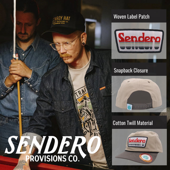 Sendero Provisions Co. Retro Logo Snapback Hat, Tan, One Size (SPCH125F18AZZ)