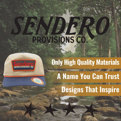 Sendero Provisions Co. Signature Snapback Hat, Classic Retro Design with Exclusive Sendero Patch, Adjustable (Cream/Navy) - One Size