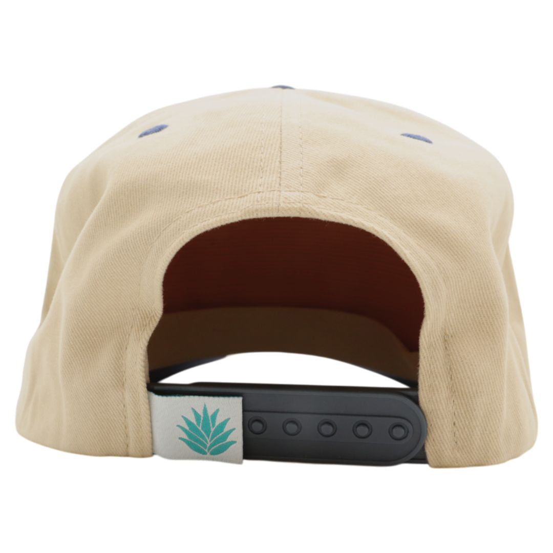 Sendero Provisions Co. Signature Snapback Hat, Classic Retro Design with Exclusive Sendero Patch, Adjustable (Cream/Navy) - One Size